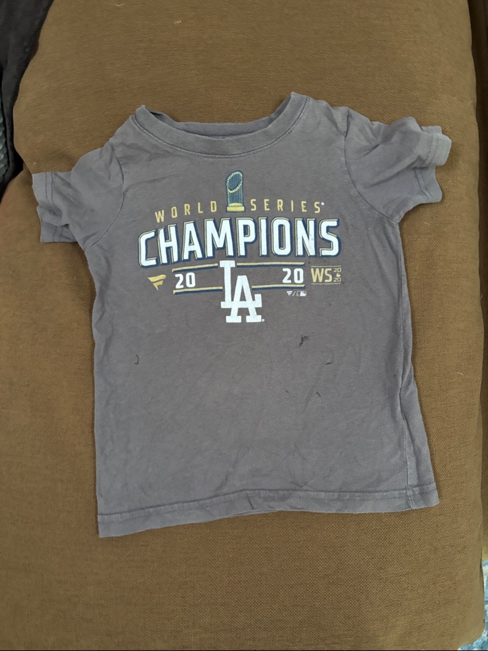 Kids Dodgers 2020 World Series Gray T-Shirt